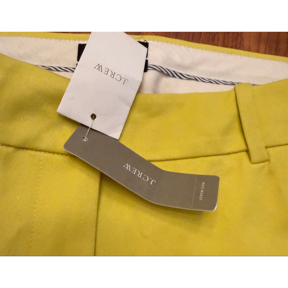 NWT Women's J.Crew Teddie Yellow Crop Trousers Size 2 - Picture 7 of 12